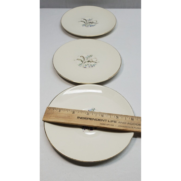 3 Edwin Knowles China Blue Bells Saucers - Picture 9 of 12